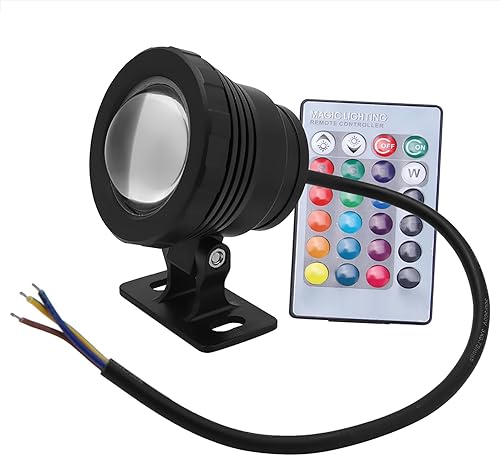 Miniatura 6 de Jonlaki RGB LED Underwater Lights Multicolor Outdoor Garden with Remote Controller 12V () (Black Plastic Coated Aluminum)
