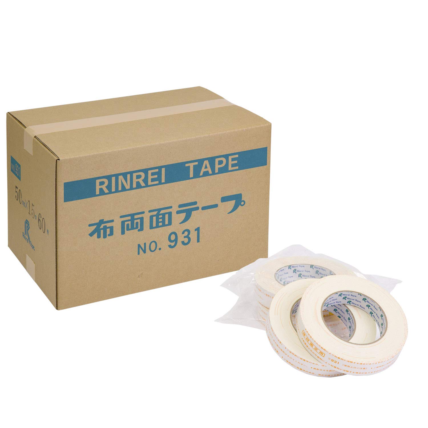 Amazon.co.jp: リンレイテープ 両面テープ 布 床材固定用 60巻入 25mm