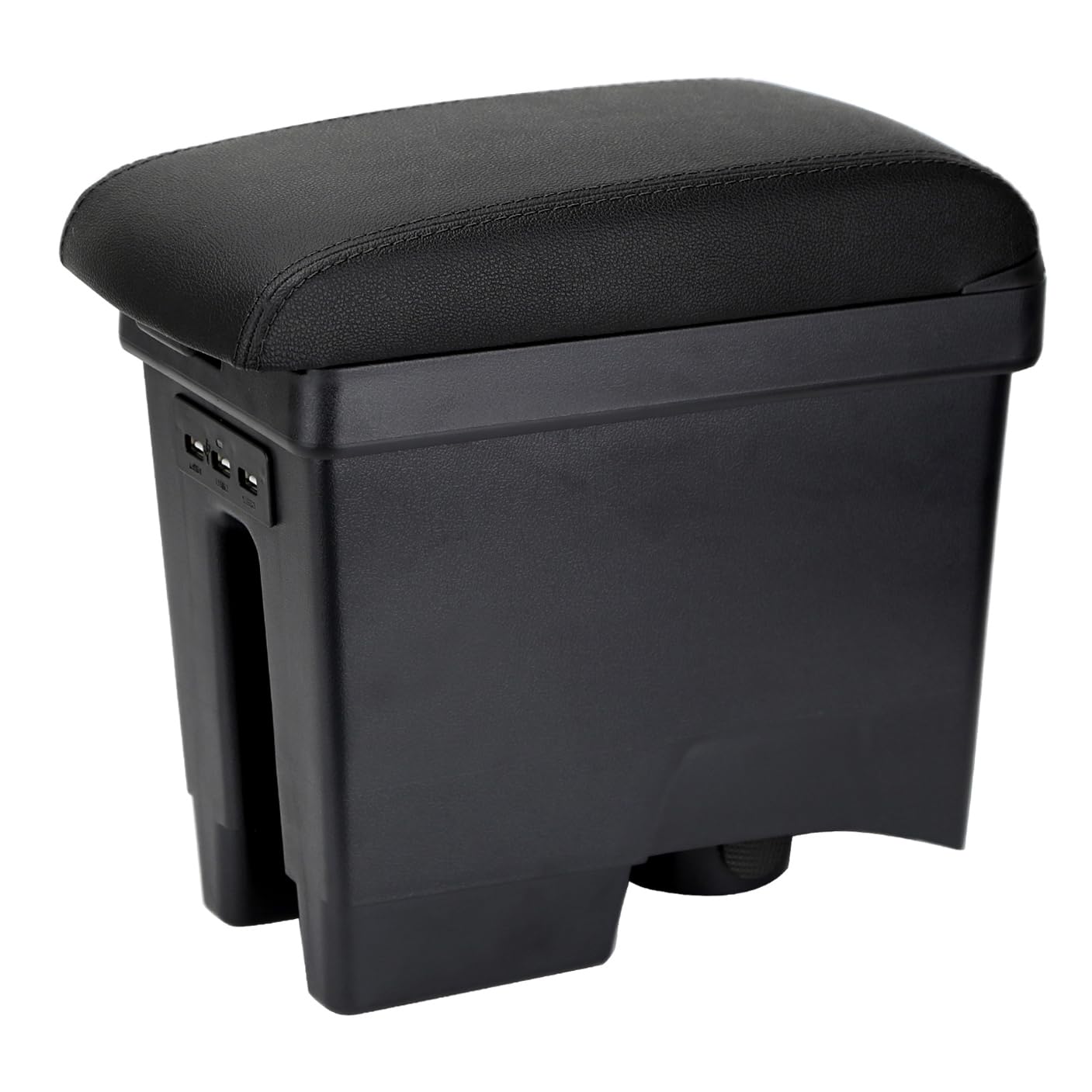 YJYWZH Bracciolo per VW Polo, Vano Portaoggetti a Doppio Strato con Console Centrale, Poggiabraccio Nero, Facile da Installare (Anno 2010–2018) (Nero)