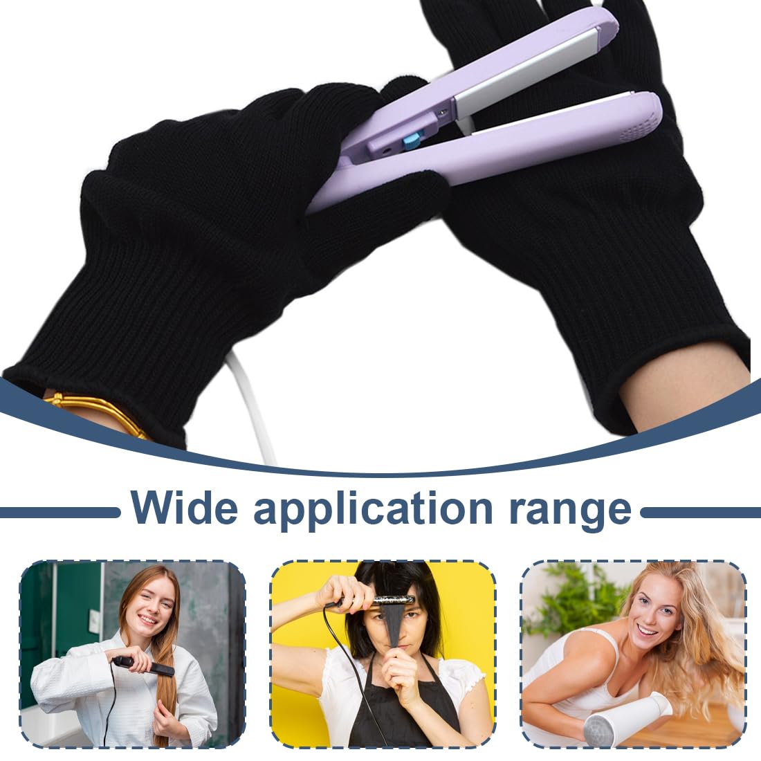 1 Paire de Gants Résistants à la Chaleur, Anti-Brûlure pour les Mains, Professionnels Hautement Respirants et Confortables pour Fer à Friser, Fer Plat, Outils de Cheveux (Taille M)
