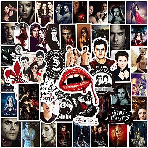 50 pièces Autocollants The Vampire, autocollants classiques pour séries TV et films, autocollants graffiti imperméables populaires pour voiture, ordinateur...