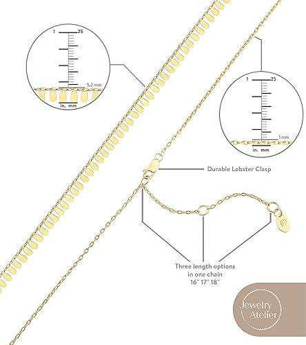 Miniatura 5 de Jewelry Atelier Colección de collares Cleopatra rellenos de oro Collar de cadena de Cleopatra con relleno de oro amarillo de 14 quilates para mujer