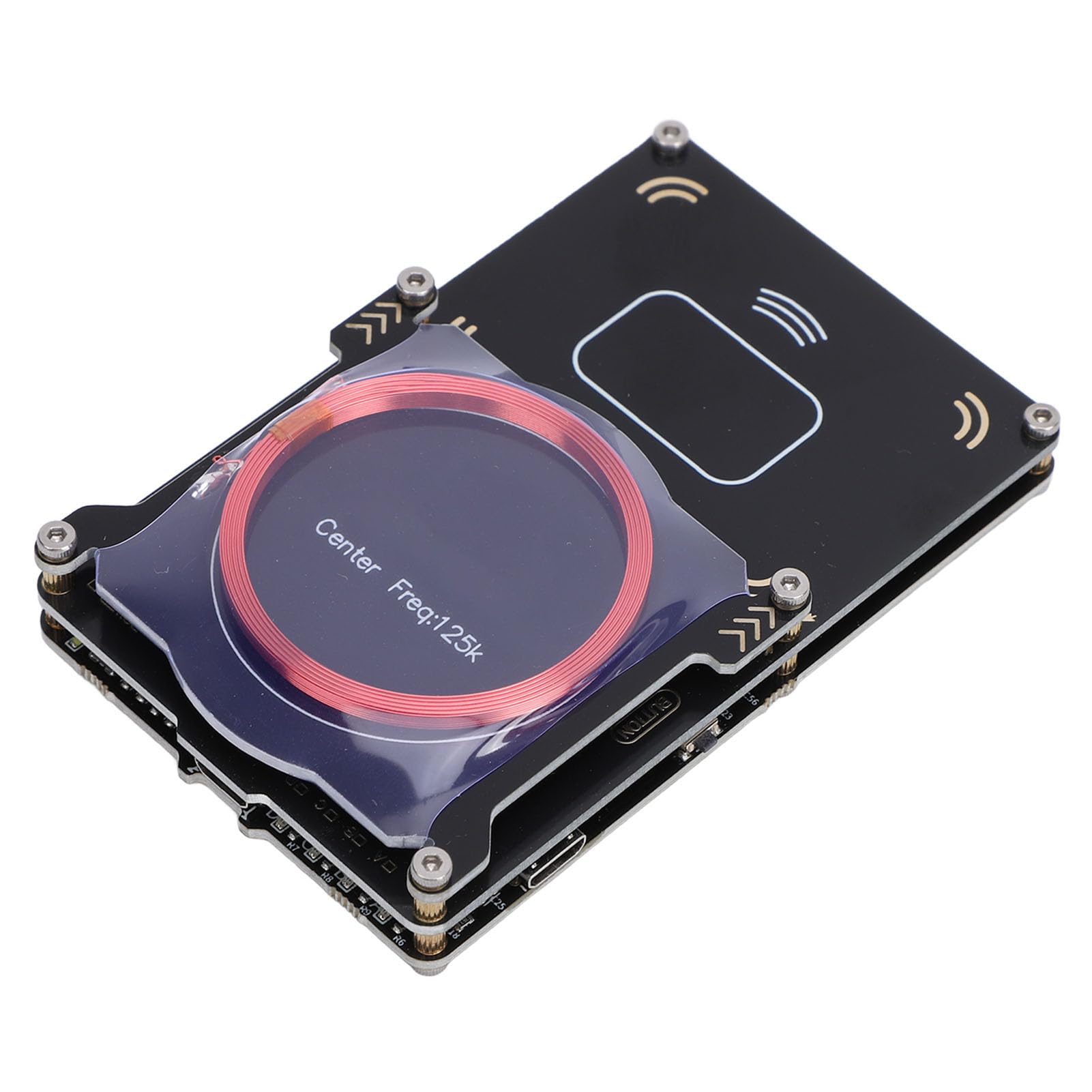 AMONIDA Czytnik Kart NFC Wydajny Dekoder Pełnopasmowy do Systemów Kontroli Dostępu USB Typu C 1 Jednostka (5 sztuk breloczków UID, 5 sztuk kart UID)
