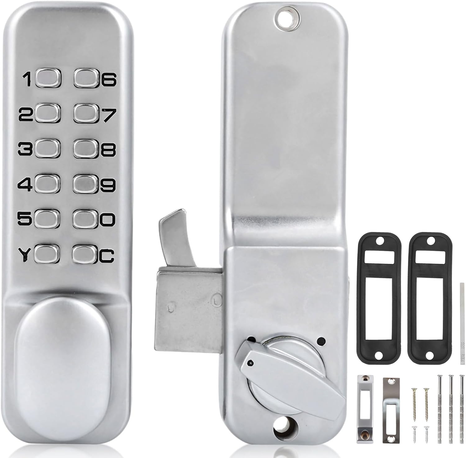 Mechanical Combination Door Lock, 1‑11 Digits Mechanical Keyless Door Lock, Keyless Lock for Sliding Glass Door, Digital Mechanicals Password Doors Locks with Pushbutton Keypad for Kitchen Office