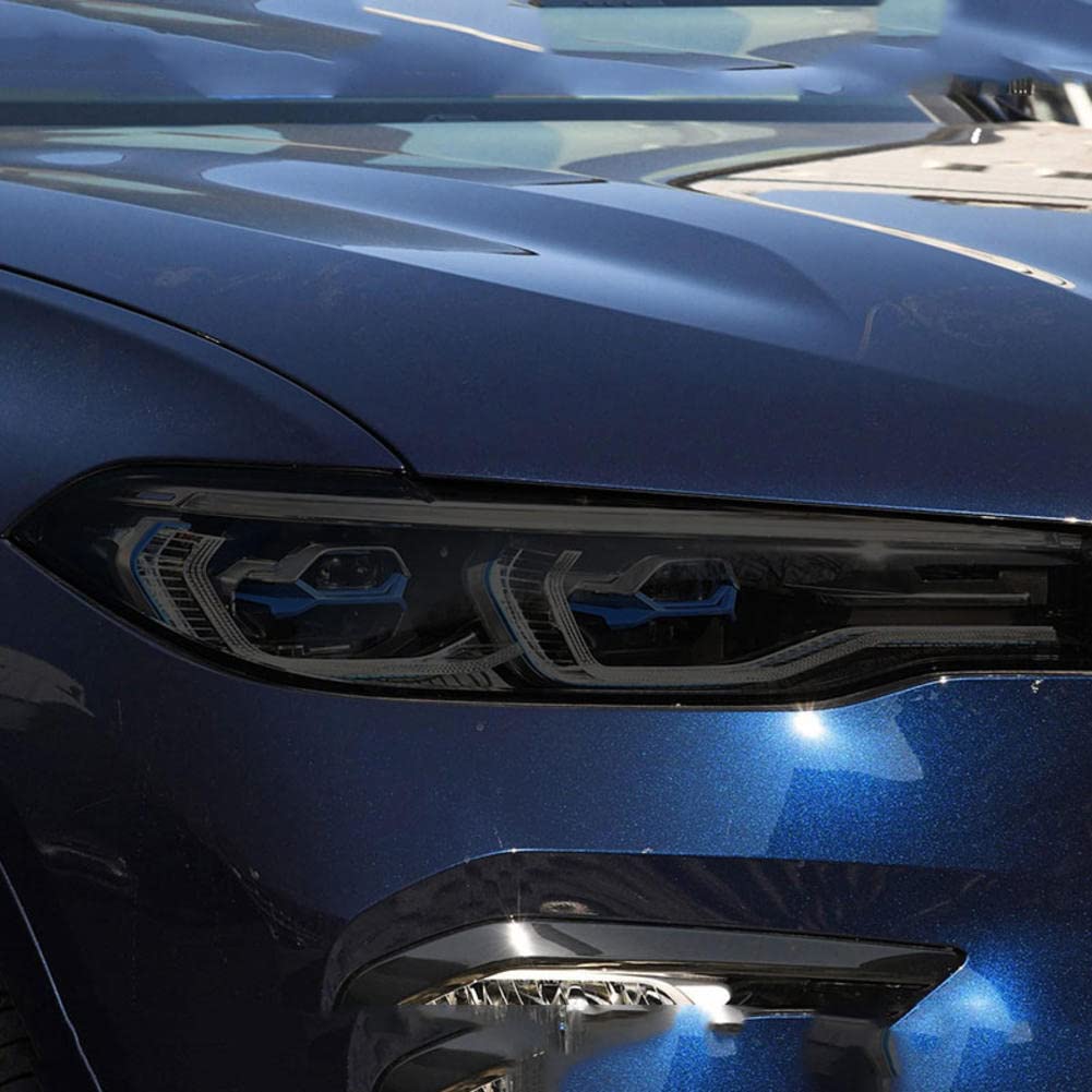 2 Pezzi Auto Faro Tinta Nero Pellicola Protettiva Vinile Protezione Adesivo TPU Trasparente, per BMW X7 G07 2019-presente Accessori