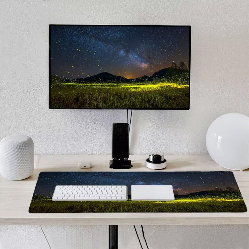 Alfombrilla Ratón XXL Alfombrilla Escritorio 2000x1000mm Mouse Pad Mejora la Precisión y la Velocidad con Base de Goma Antideslizante y Bordes Cosidos Duradera (El Cielo Estrellado Es Hermoso) xR8-840