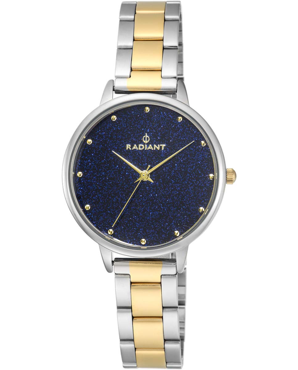 Radiant Women's Meteorite Collection Analogue Watch. Two-Tone Silver and Gold Watch with Blue Dial. 3ATM. 36 mm. Reference RA472202., Multicoloured, 36MM, Strap