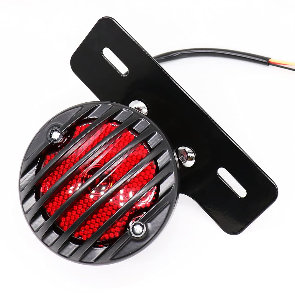 Baceyong motociclo luce del freno di coda, tendine della targa della luce di arresto del freno adatta per motocicli Harl-ey modificati generali, nero argento