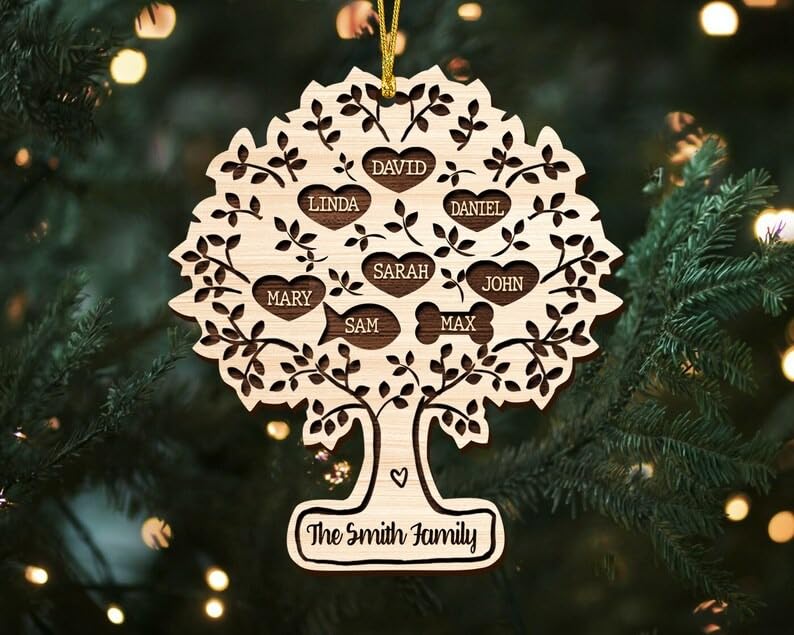 Miniatura 2 de Personalized Family Christmas Ornament 2024, Christmas Shaker Ornament, Wooden Christmas Tree Decor, 4D Shaker Ornament, Christmas Ornament (24)