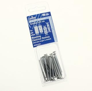 20 Leviton Extra Long 1-1/2" 6-32 Thread Flat Head Device Mounting Screws 80000-PRT