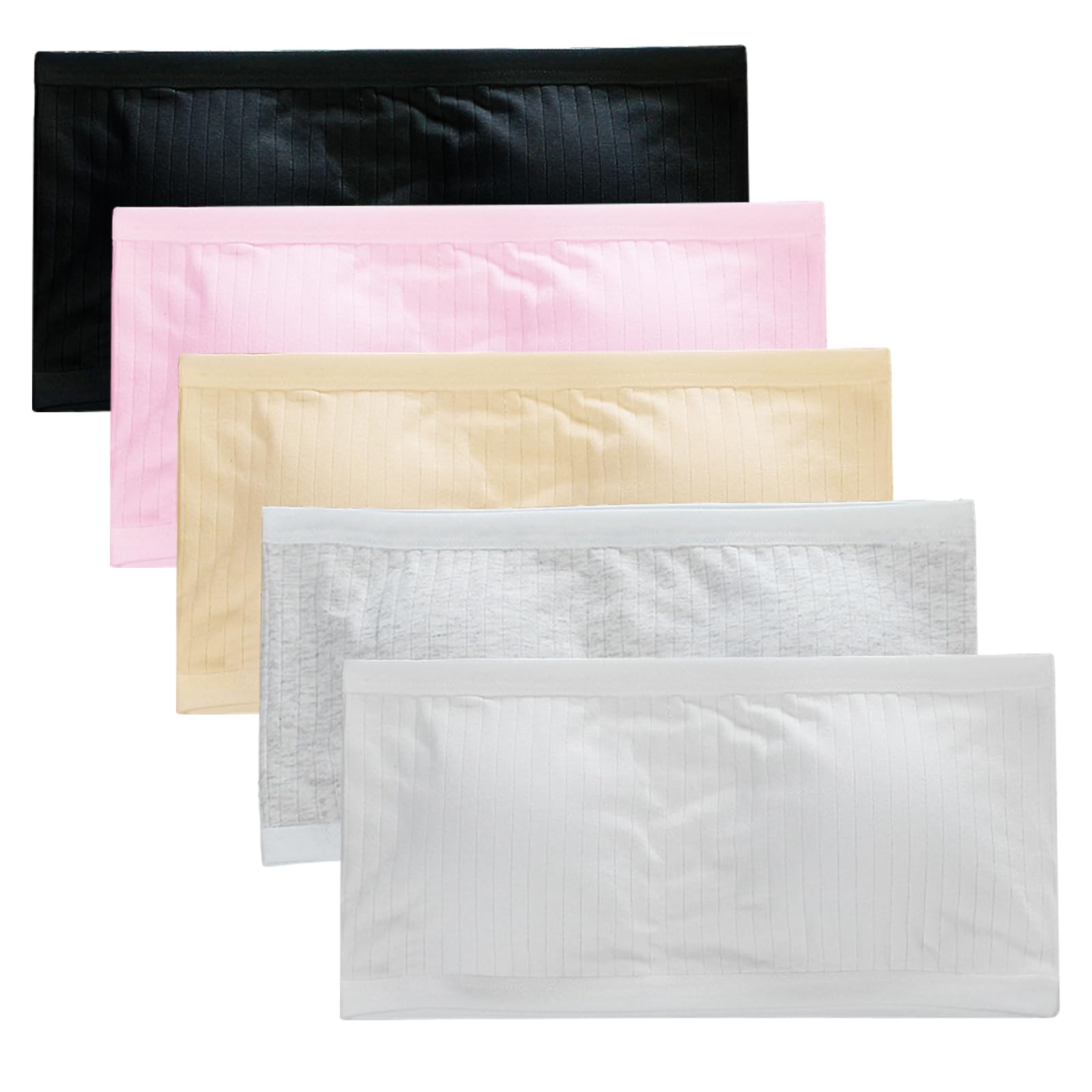 Amexo 5 Piezas Sujetador para Niñas Brasieres de Entrenamiento Ropa Interior Transpirable Sujetadores sin Costuras con Almohadillas Extraíbles lencería sin Rieles para Adolescentes Niñas 13-18 Años