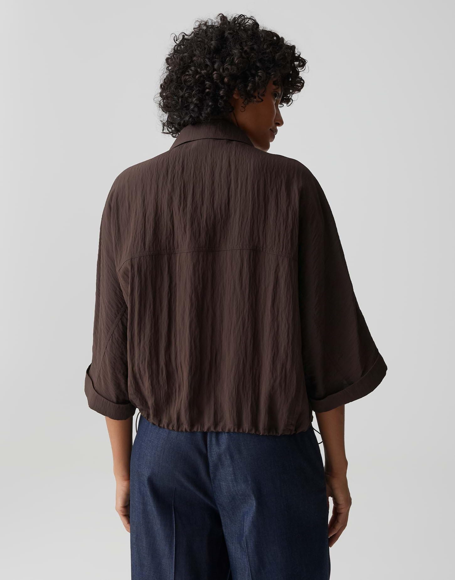 OPUS Damen Kurzarmbluse | Crashbluse mit Utility Details Regular Fit