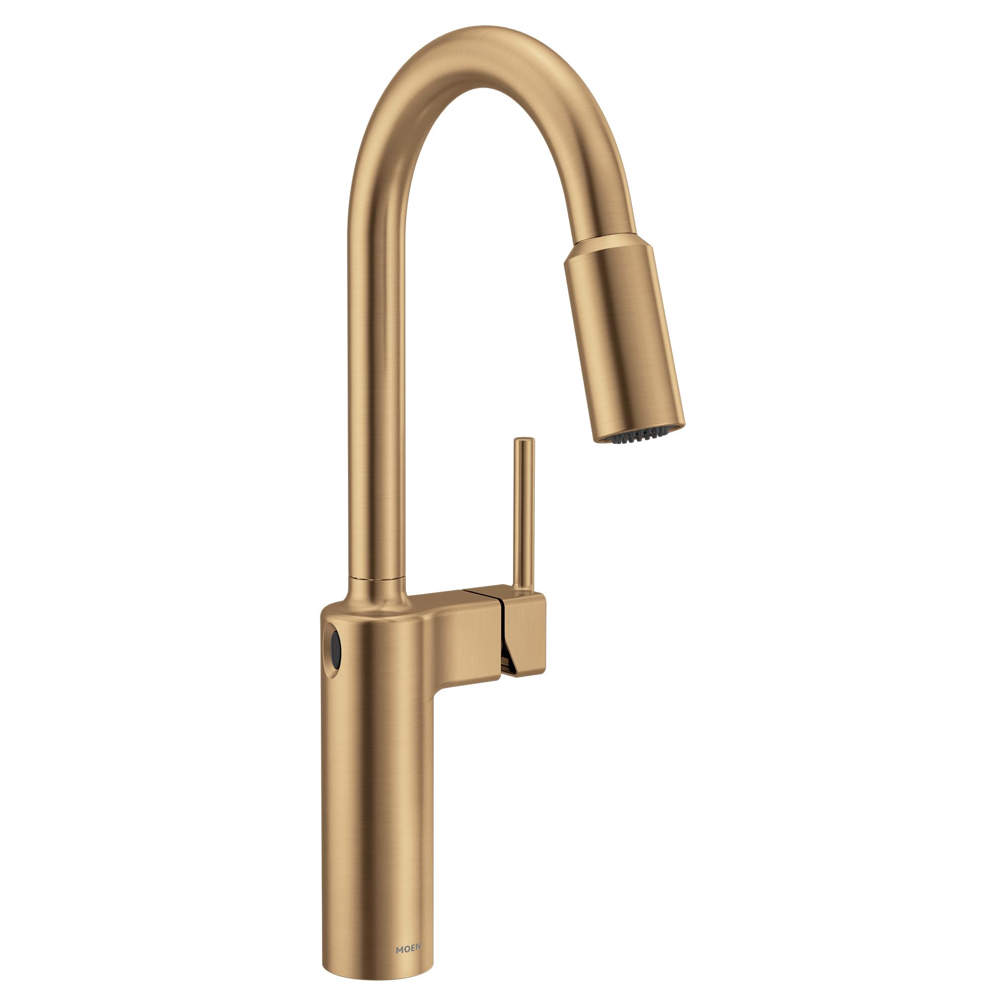Moen Inara Bronzed Gold MotionSense Wave Touchless Kitchen Faucet – Pulldown Sprayer With Power Clean, 87463EWBZG – Single Sensor, Batteries Included