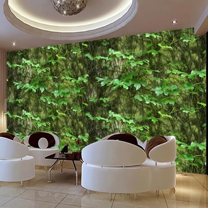 Peinture murale 3D feuille verte escalade fresque de luxe