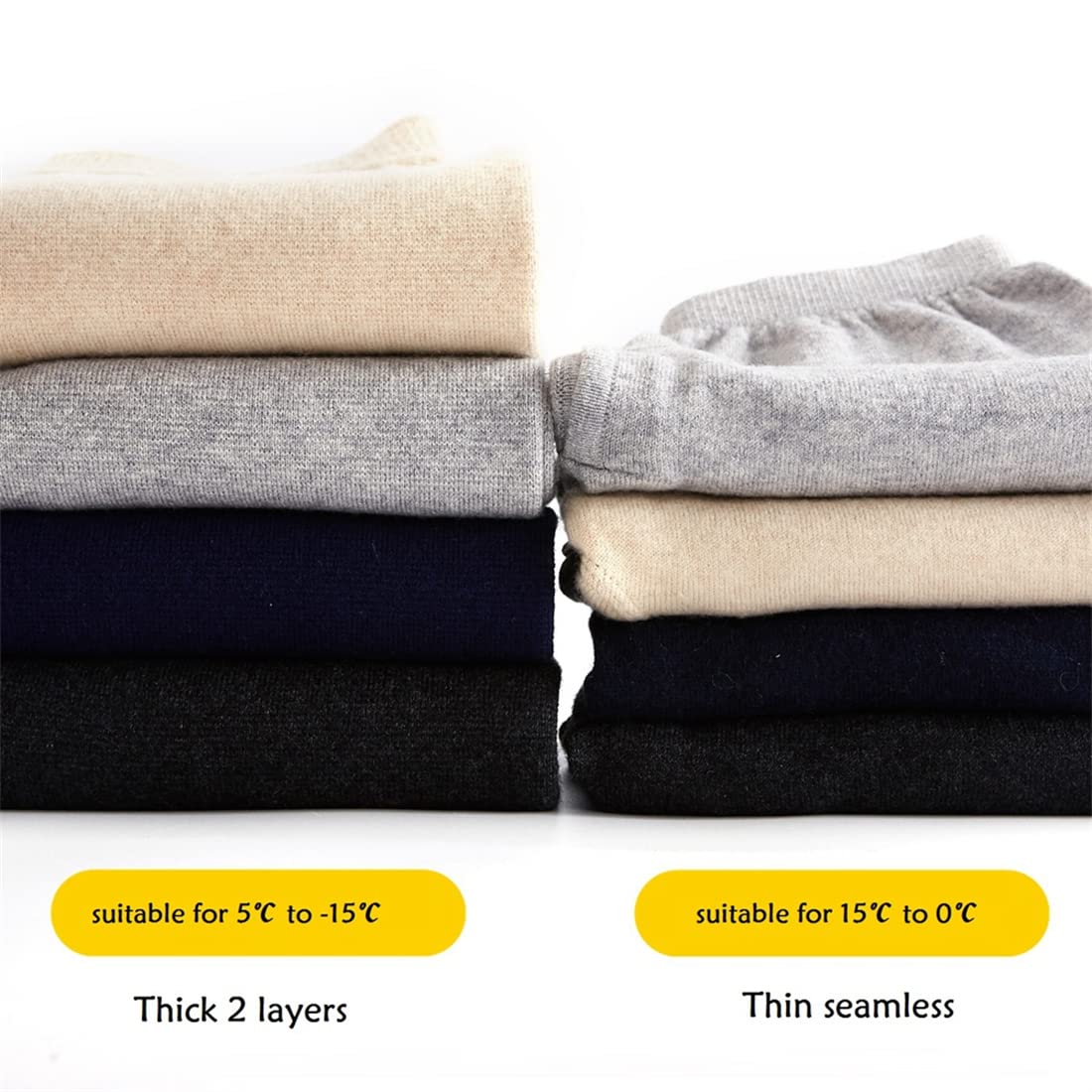 Sous-vêtement thermique épais 100 % laine mérinos pour homme et femme - Legging d'hiver pour femme - Couche de base - Caleçon long pour homme - Collants lourds 100