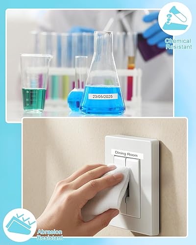 Miniatura 5 de RAEMALL Repuesto para cinta P Touch TZe TZ de 0.23 pulgadas, laminada blanca TZe-211 TZ211 TZ211, cartucho de cinta compatible con rotuladora