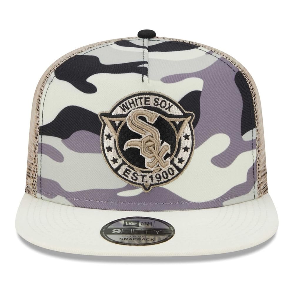 New Era Chicago White Sox 9FIFTY Chrome Camo Trucker Cap Adjustable Hat