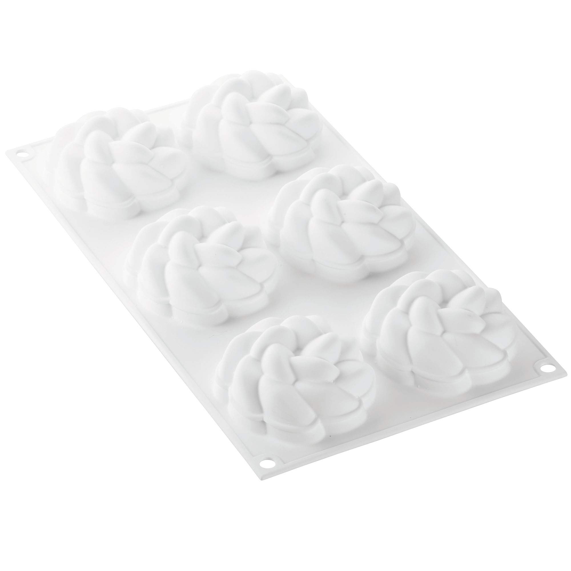 Silikomart Kit Tarte Ring Fleur 80 Silicone Mold with 6 Cavities, Each 2.91 Inch x 1.37 Inch High