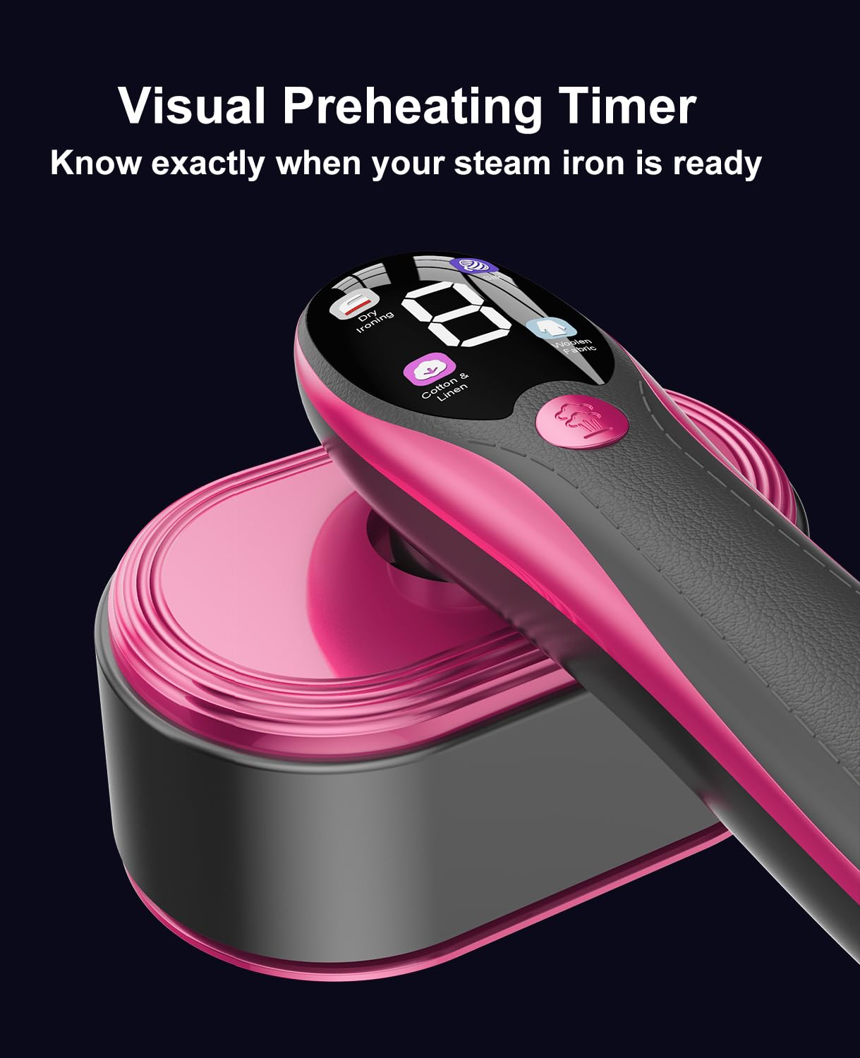 Vaporizador y plancha 2 en 1 para ropa, vaporizador portátil de mano para ropa con pantalla LED, panel de cerámica grande, plancha de vapor de ropa de viaje, calentamiento rápido de 10 2