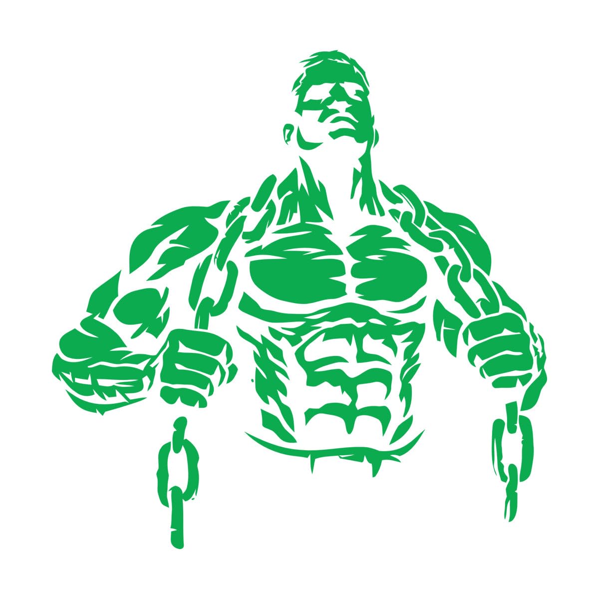 Goozan Green Wall Decals Paster Paper Man Muscled Fitnesscenter Gymnastics Bodybuilding Iron Sports 72X72.6cm Can Modify And Add Information