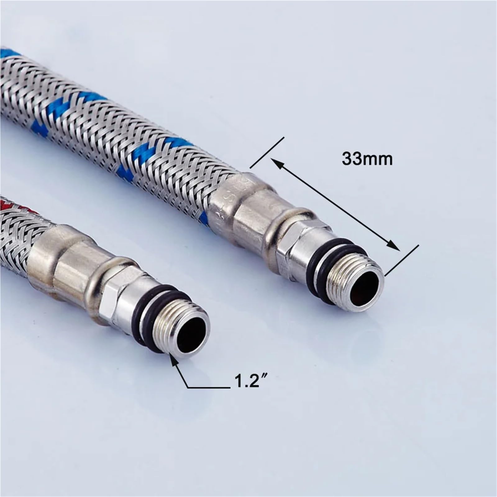 Tuyau tressé en Acier Inoxydable, Lot de 2, conduites d'alimentation pour Robinet G1/2 G3/8 G9/16 50 cm pour Eau Froide et Chaude (G3/8)