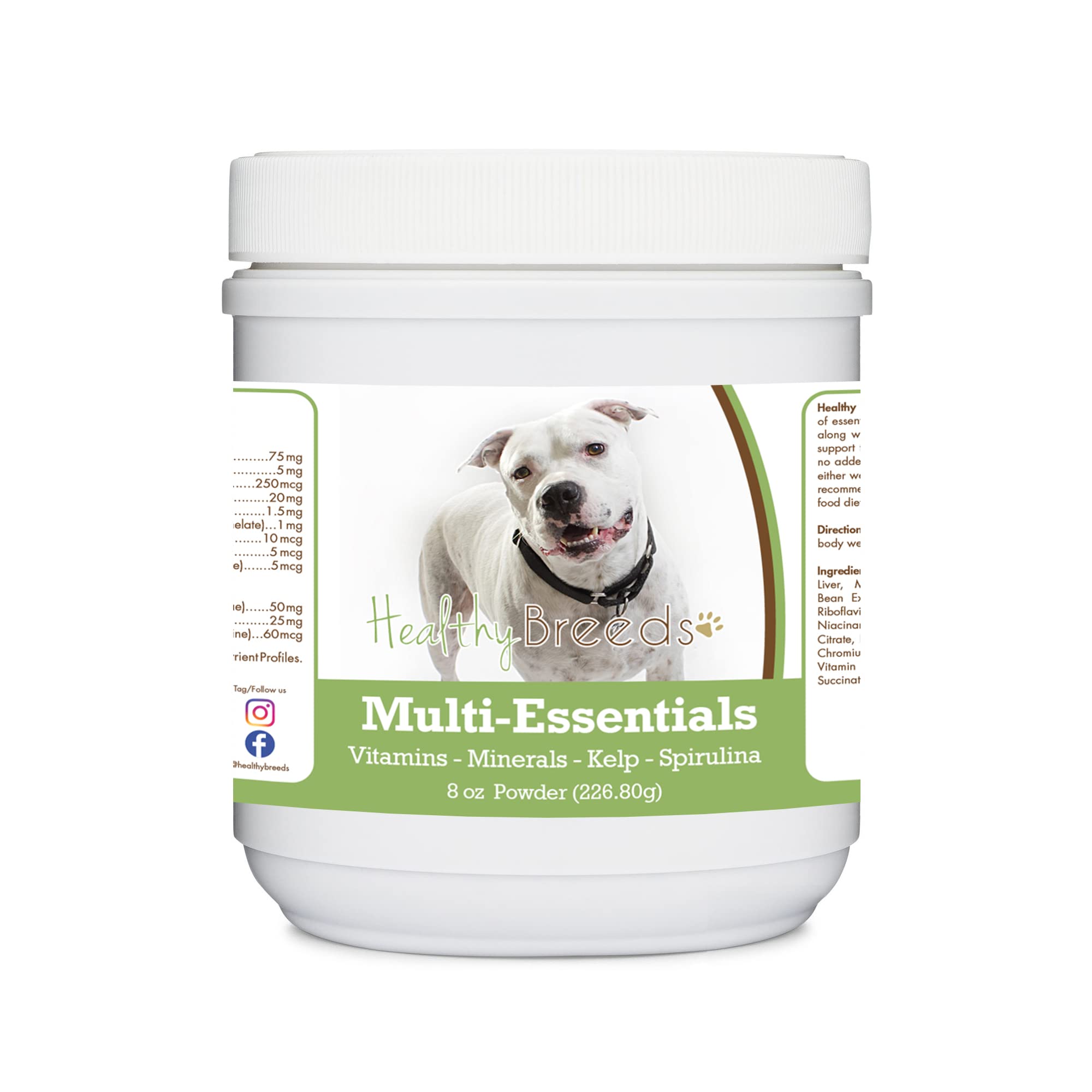 Healthy Breeds Pit Bull, White, Multi-Essentials Powder for Dogs 8 oz