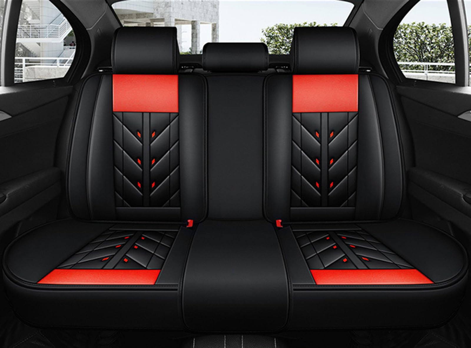 Coprisedili per auto universali in pelle Copertura completa, vestibilità | per auto, SUV e camion, protezione per sedile automobilistico in pelle PU premium con design antiscivolo,