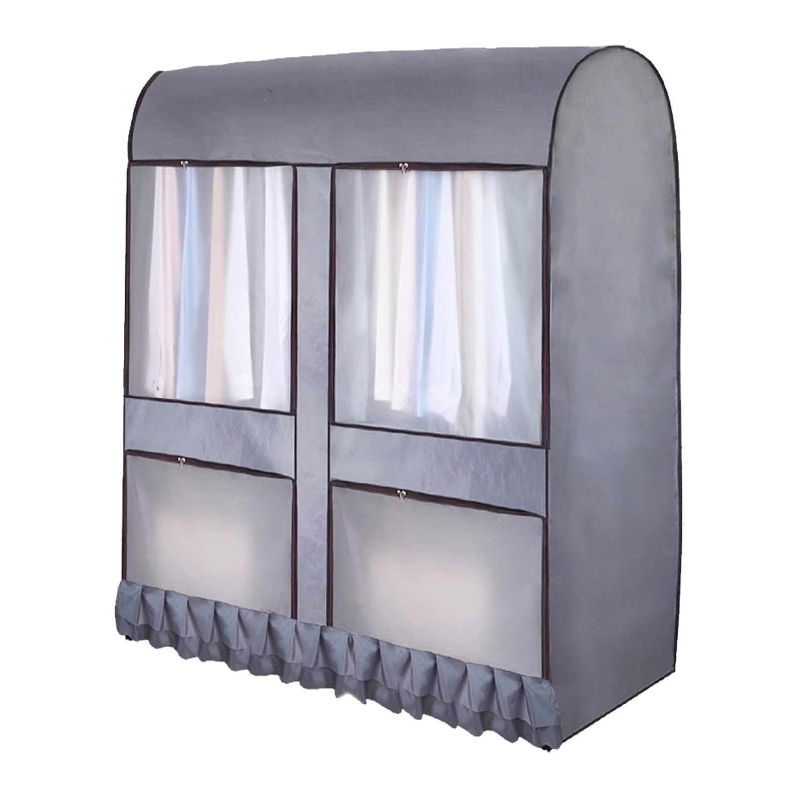 WTJDCCY Clothes Rack Cover with Zipper, Garment Rack Cover, Clothing Rack Cover that Fits Cover Rack, Clothing Rack with Cover, for Coats(Grey,120x50x150cm/47x19x59in)