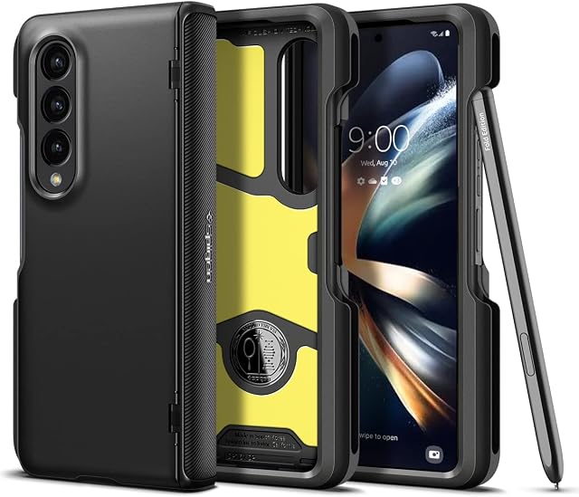 Spigen Slim Armor Pro Pen Edition Case Compatible with Samsung Galaxy Z Fold 4 5G - Black