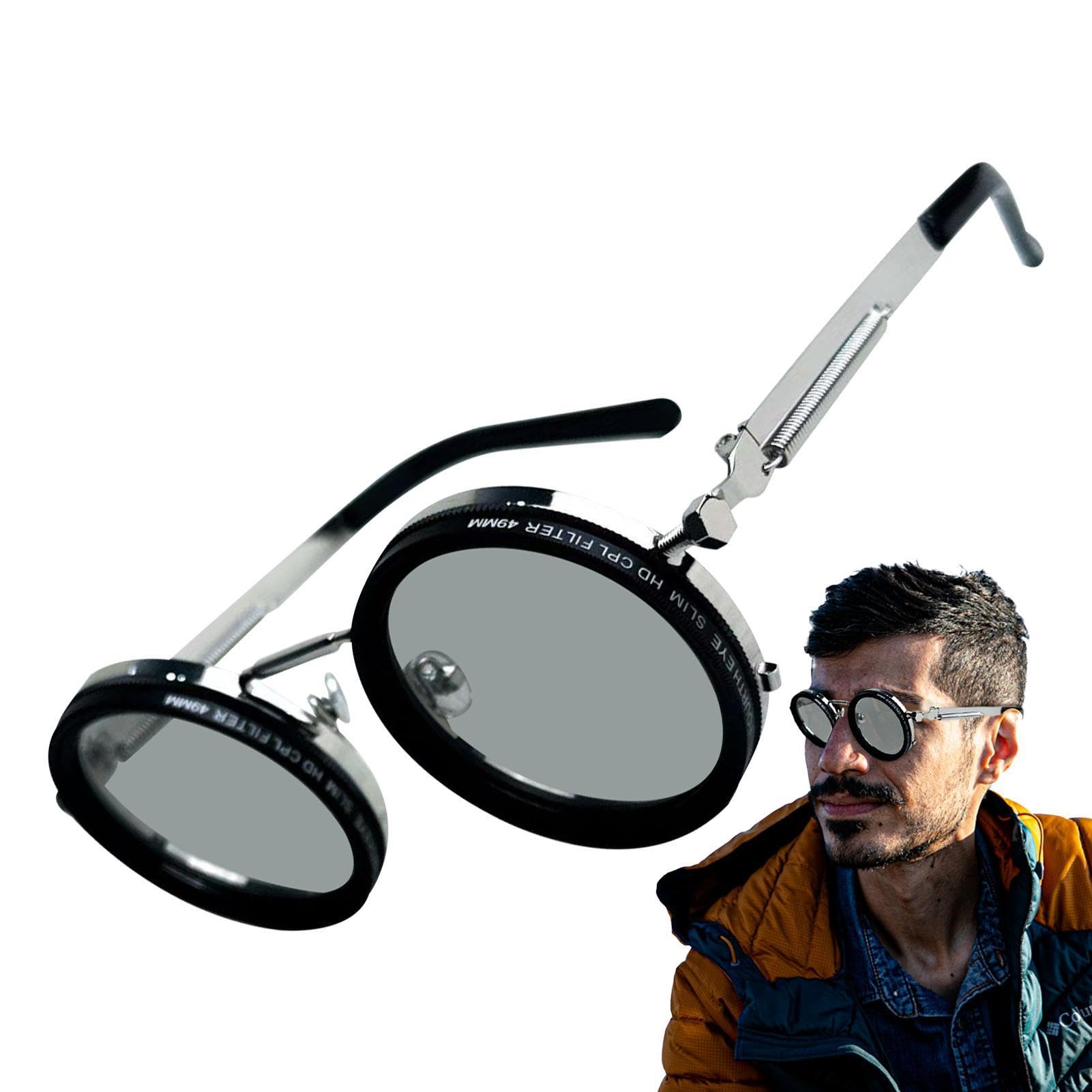 Regulowane okulary przeciwsłoneczne, ergonomiczna zaokrąglona oprawka, 47 g, okulary przeciwsłoneczne do jazdy motocyklem, okulary przeciwsłoneczne do jazdy na rowerze, przenośna konstrukcja, do