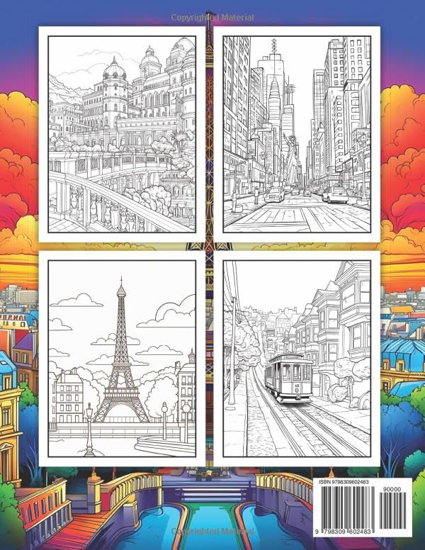 Destinations Around the World: A Travel-Themed Coloring Adventure | 8.5x11 inches | 25 illustrations | Explore Destinations All Over the World image 3