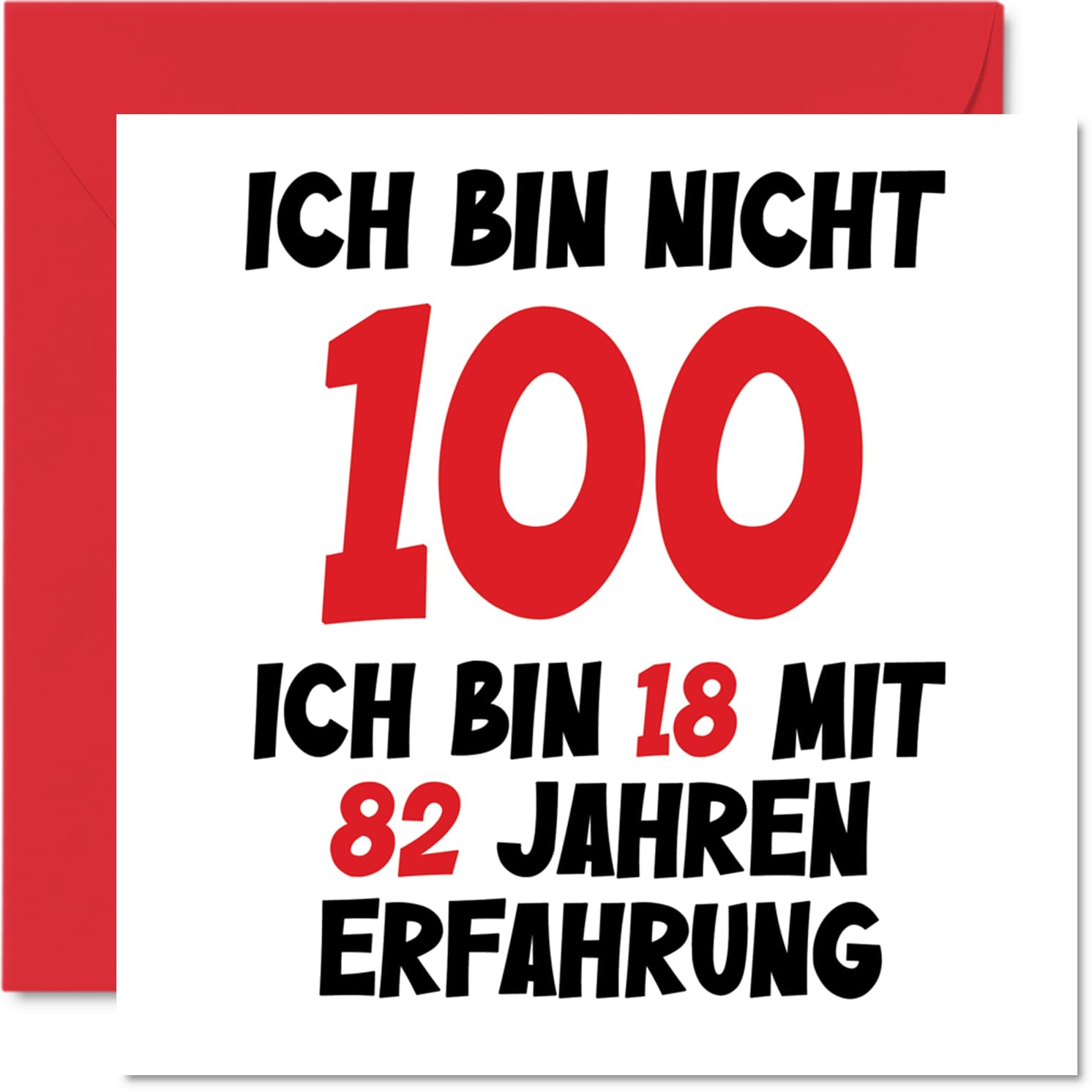 Lustige 100. Geburtstagskarte – „Sorry For The Loss Of Your Nineties“ – Humor, 14,5x14,5 Cm, Aus Recyceltem Papier