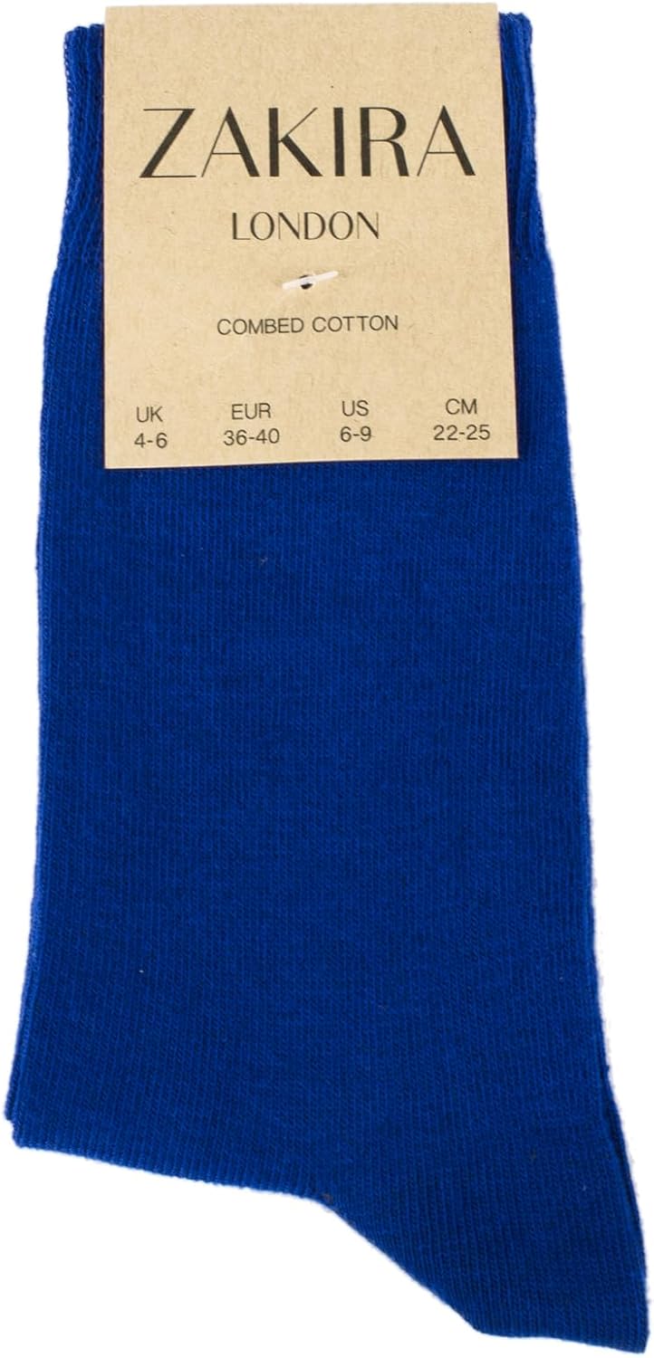 ZAKIRA Finest Combed Cotton Dress Socks in Plain Vivid Colours for Men, Women - 5 Pack - Image 5