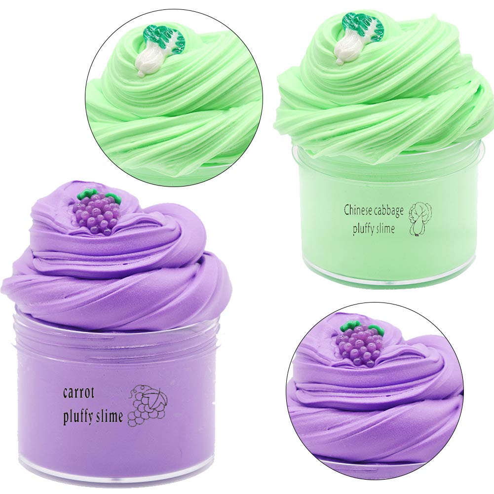 12 Pack Butter Slime Kit, with Pink Color Watermelon Slime, Leave Slime, Peach Slime and Cherry