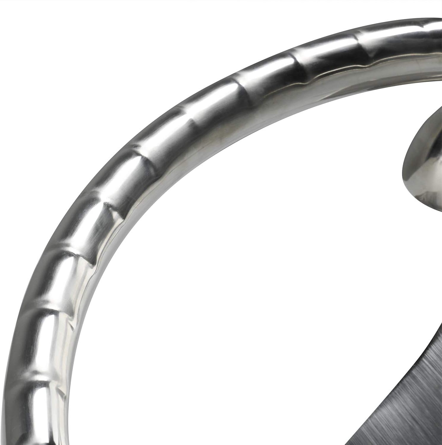NovelBee 3 Spoke Stainless Steel Boat Steering Wheel 13-1/2" with Control Knob and Cap
