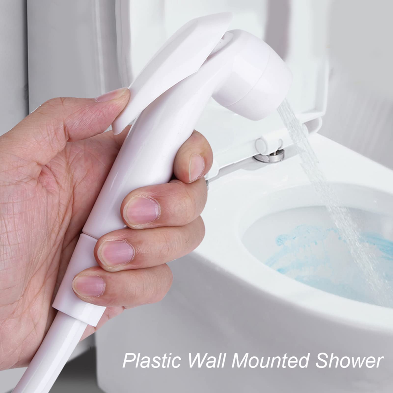 VINGVO Handheld Bidet Sprayer Portable Toilet Water Sprayer Plastic White Modern Wall Mount Multi-functional Powerful Jet Rinsing — view 2