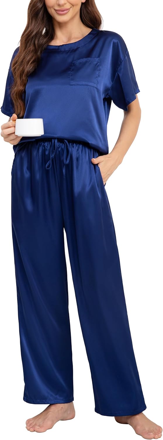 Generisch Pyjama's voor dames, nachtjurk, pyjamaset, korte aantrekkelijke vrouwen, korte robe, sexy set, zilver, M
