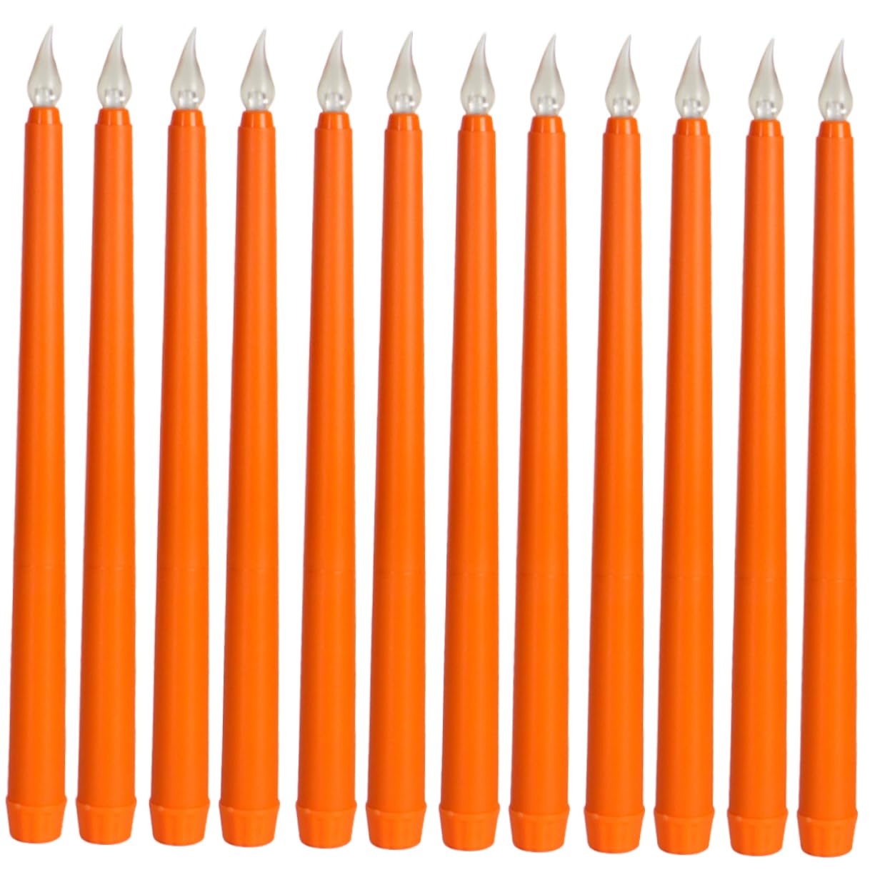 Bougies LED sans flamme longue durée orange pour fête lot de 12