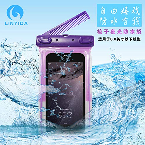 KKmoon Capa para celular em PVC transparente à prova d'água luminosa