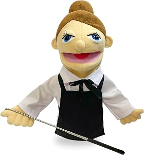 20”Puppets Entriloquist Puppet,Hand Puppets for Kids Plush Waiter Puppets for Adults with Removable Mouth Puppet for Kids Ages 4-8，Hand Puppet for Adults with Scalable Puppet Control Rod