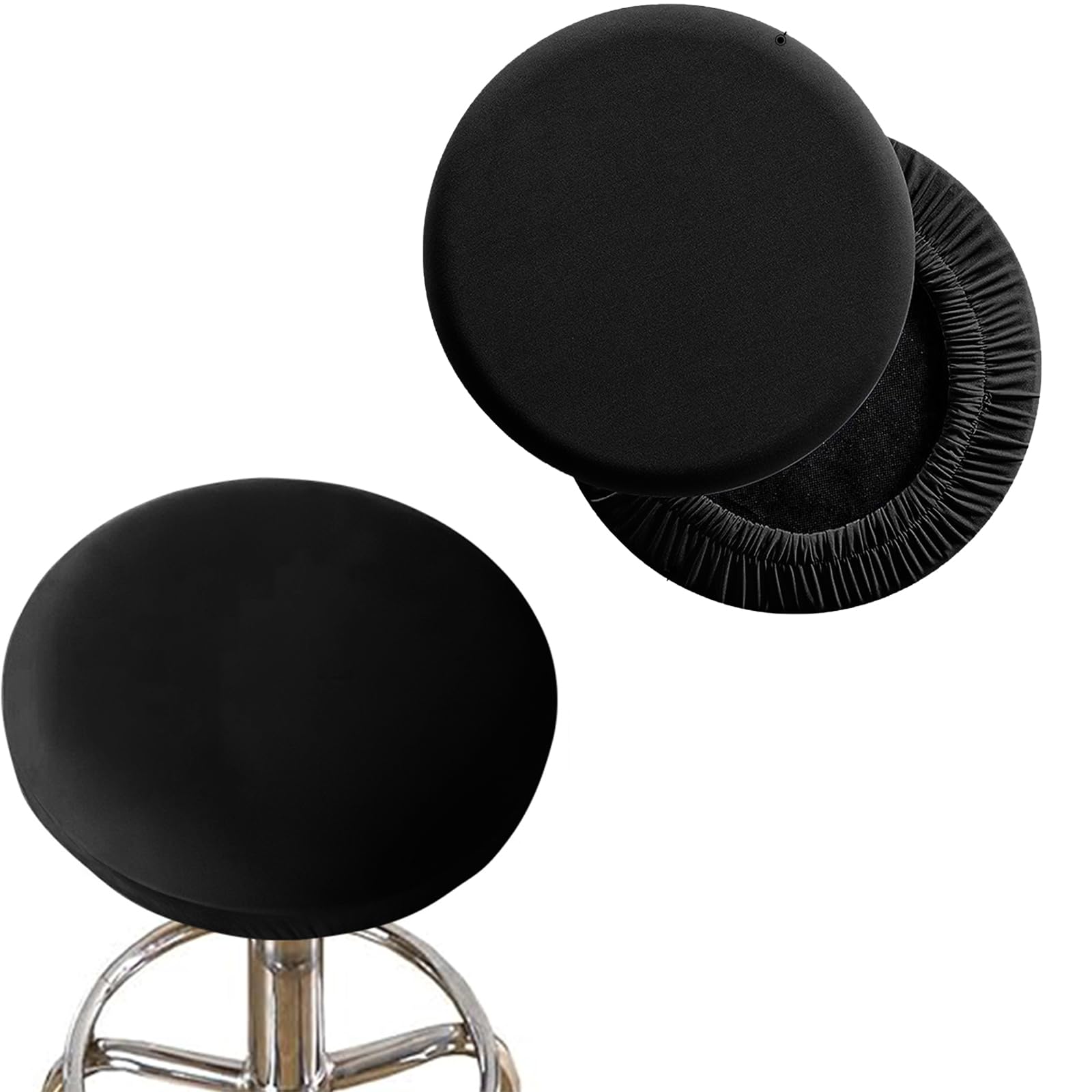 Housses de tabouret de bar rondes : lot de 8 protections extensibles confort