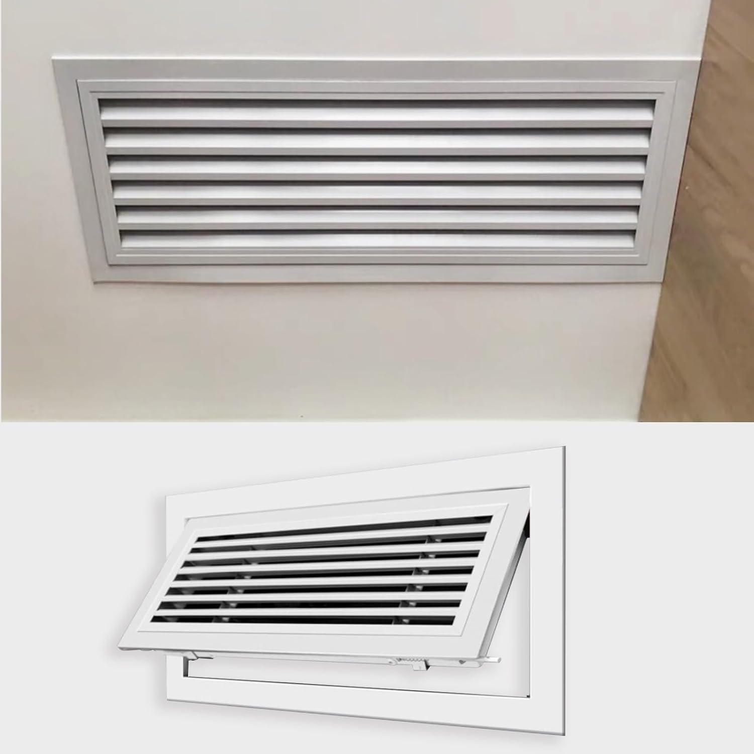 8x24 14x30 18x35 in Long Vented Access Panel Aluminum Wall Hole Cover Plate with Slotted Lock, Breathable Inspection Hatch Door for Electrical(350x800mm(14x31in))