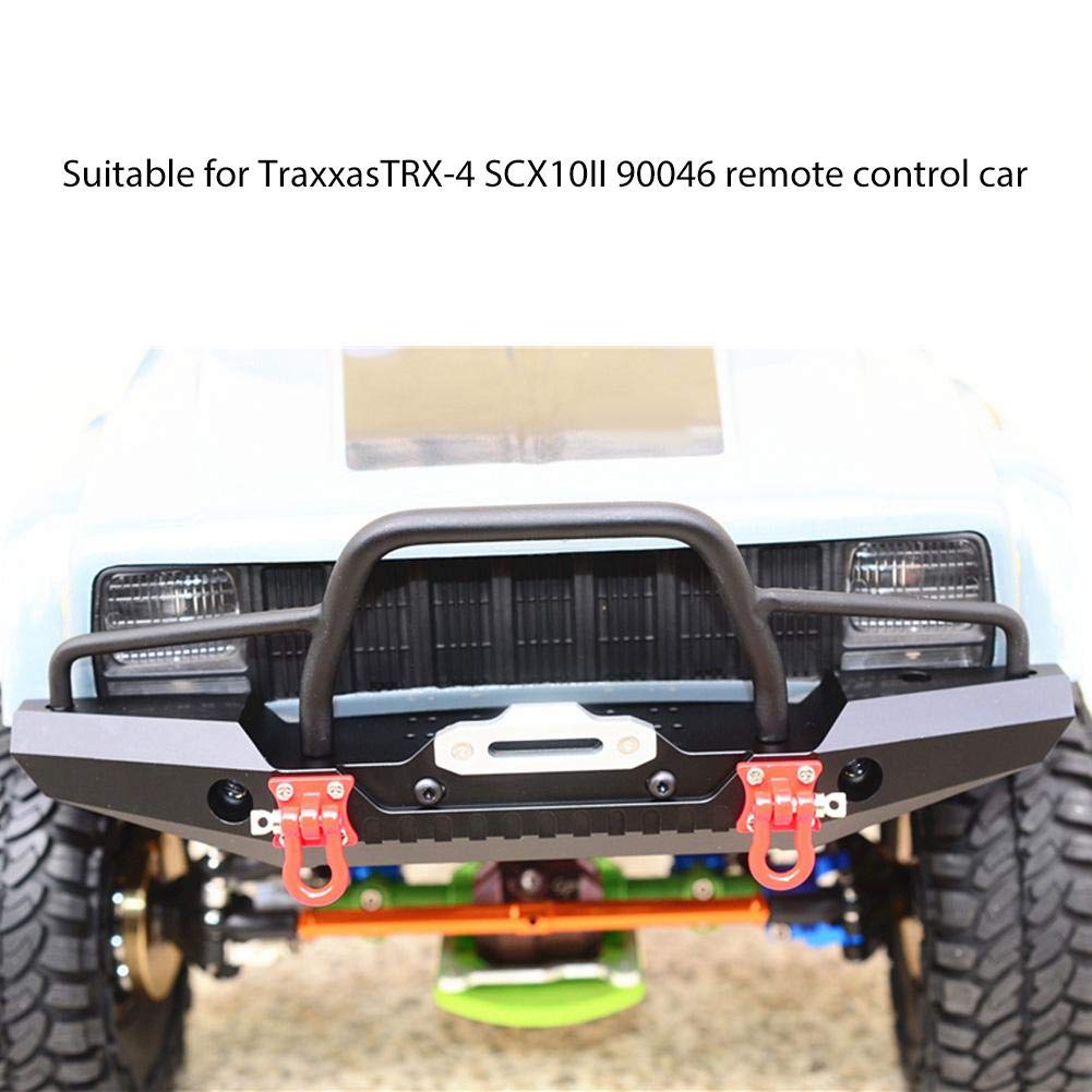 BORDSTRACT Pare-Chocs Métal Avant/Arrière Avec 4 LED Pour Traxxas TRX-4 & SCX10II 90046 – Kit 6 Pièces Pour Voiture RC 1/10 – Accessoire Solide Et Réaliste