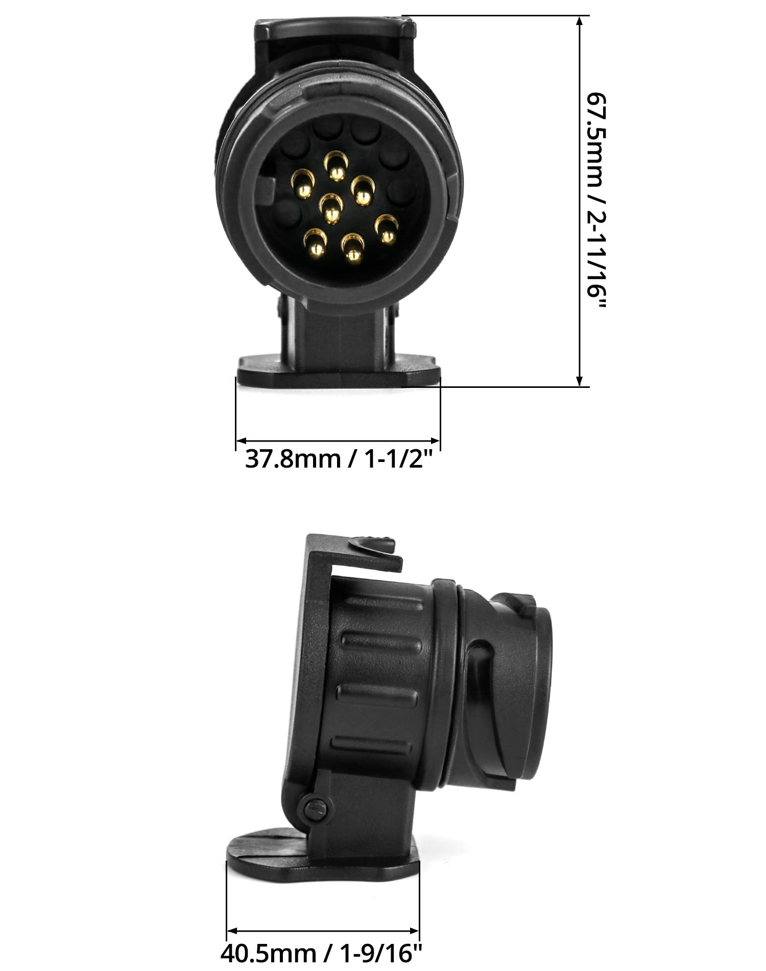 Adattatore Da 7 A 13 Poli Per Gancio Di Traino - Per Rimorchi, Portabici E Roulotte, 12V