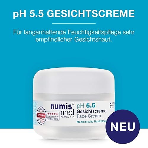Miniatura 3 de Crema facial pH 5.5 - Crema de día calmante para pieles muy sensibles y sensibles - Cuidado facial vegano sin silicona, parabenos y aceite mineral -