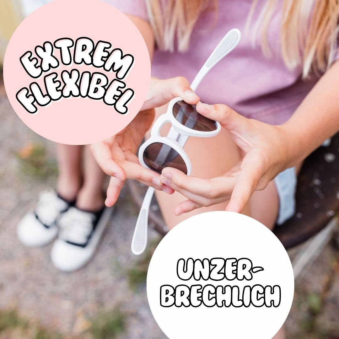 Kinder Sonnenbrille 3–8 Jahre – UV400 Schutz & polarisierte Gläser – Flexibel & bruchsicher – Rutschfeste Bügel – Leicht & stylisch für Jungen & Mädchen