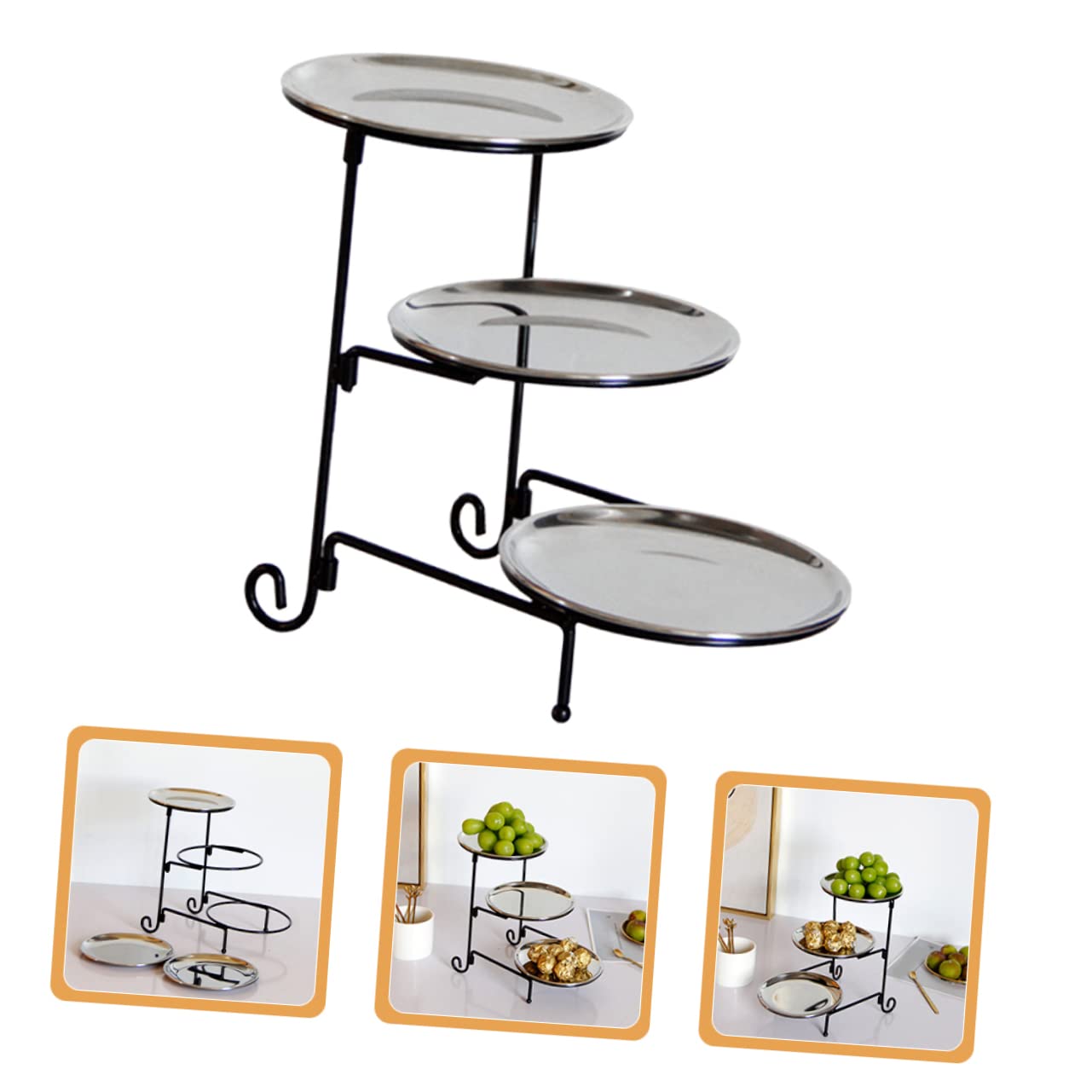 Vassoio in Acciaio Inox per Snack Frutta Secca e Caramelle Contenitore per Dolci e Frutta da Tavolo Design Portatile per Uso Quotidiano