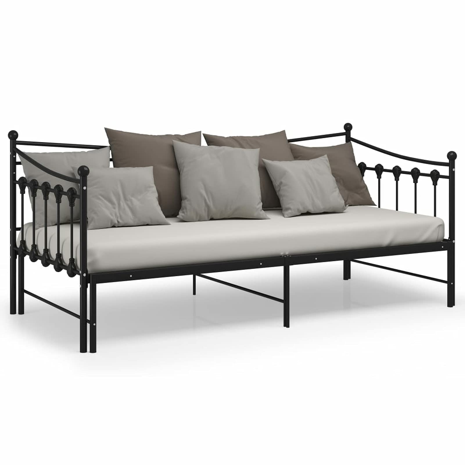 Festnight Tagesbett Ausziehbar 90x200 cm Ausziehbett Metall Ausziehbares Bett Kinderbett Gästebett Sofabett Jugendbett Funktionsbett Bettsofa Schlafsofa Einzelbett Doppelbett Bettgestell
