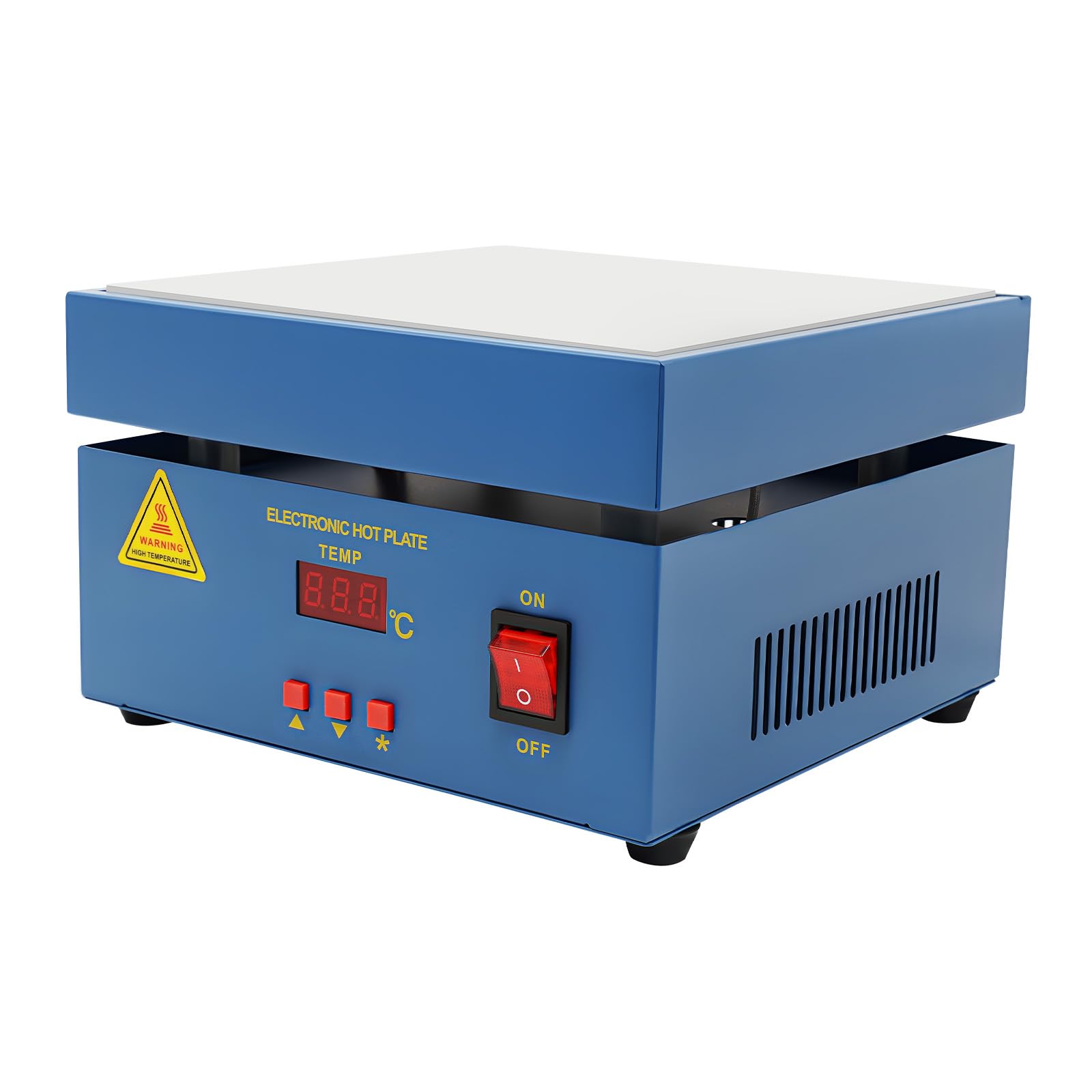 Piastra riscaldante per saldatura 800 W, 20 x 20 cm, indicatore LED 50 – 400 °C, riscaldamento uniforme, controllo intelligente della temperatura, adatto per laboratorio, saldatura di manutenzione è