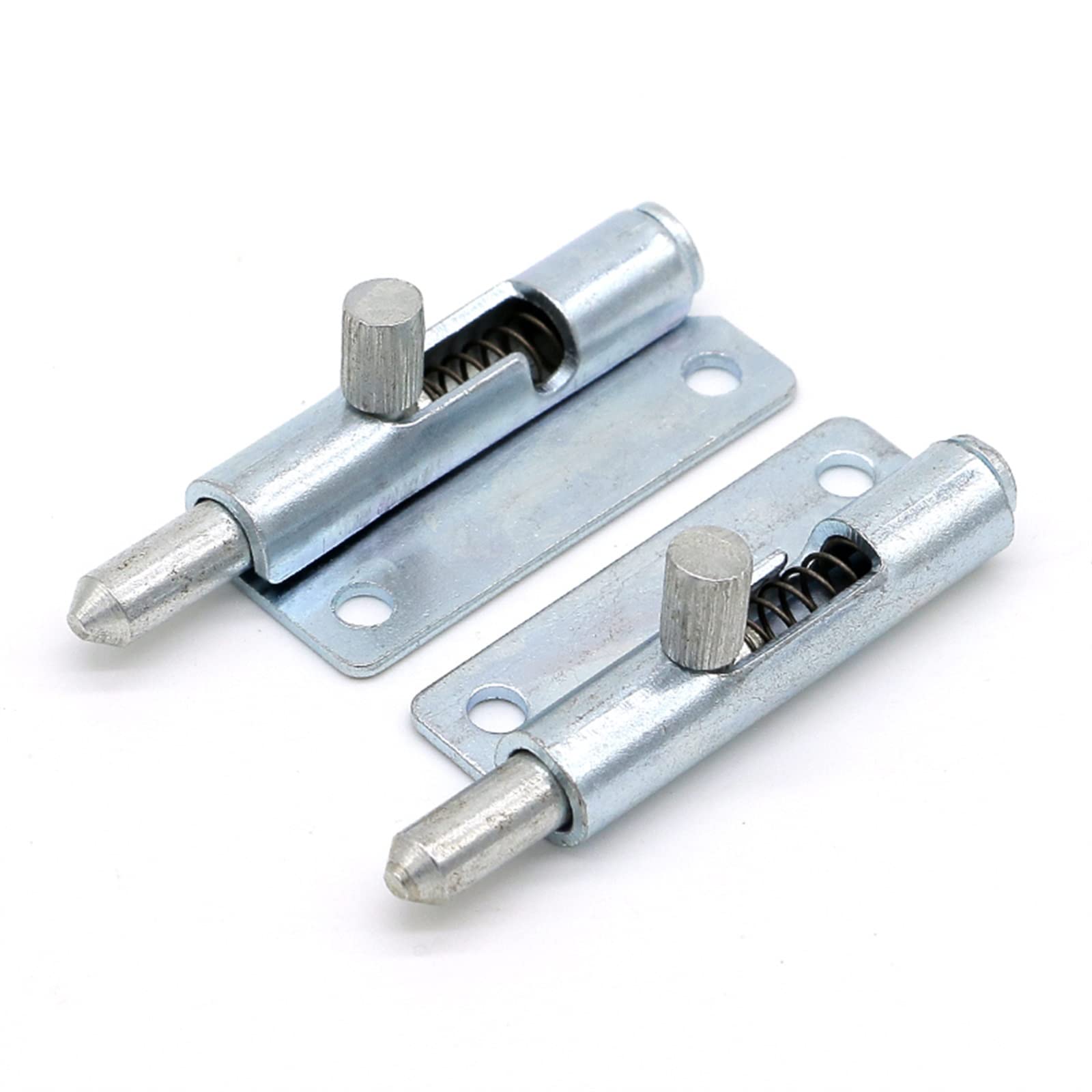 Nvsfzgiyg Silver Carbon Steel Spring Loaded Heavy Duty Sliding Bolt Safety Lock Latch Barrel